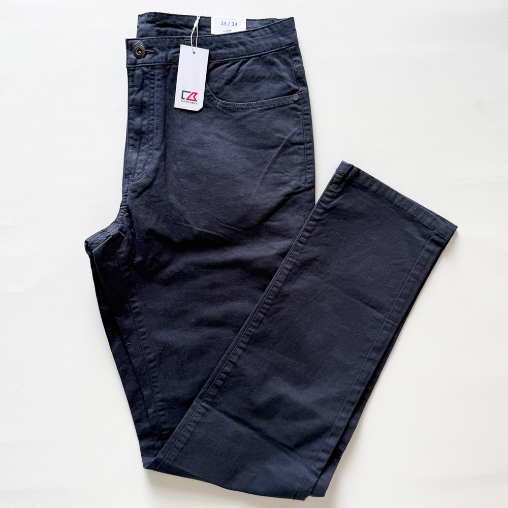 Cutter & Buck Men’s Voyager Chino Pants in Liberty Navy NWT 33X34